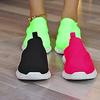 Women's Breathable Knit Sneakers, Casual Slip On Outdoor Shoes, Lightweight Low Top Trainers Plus Size