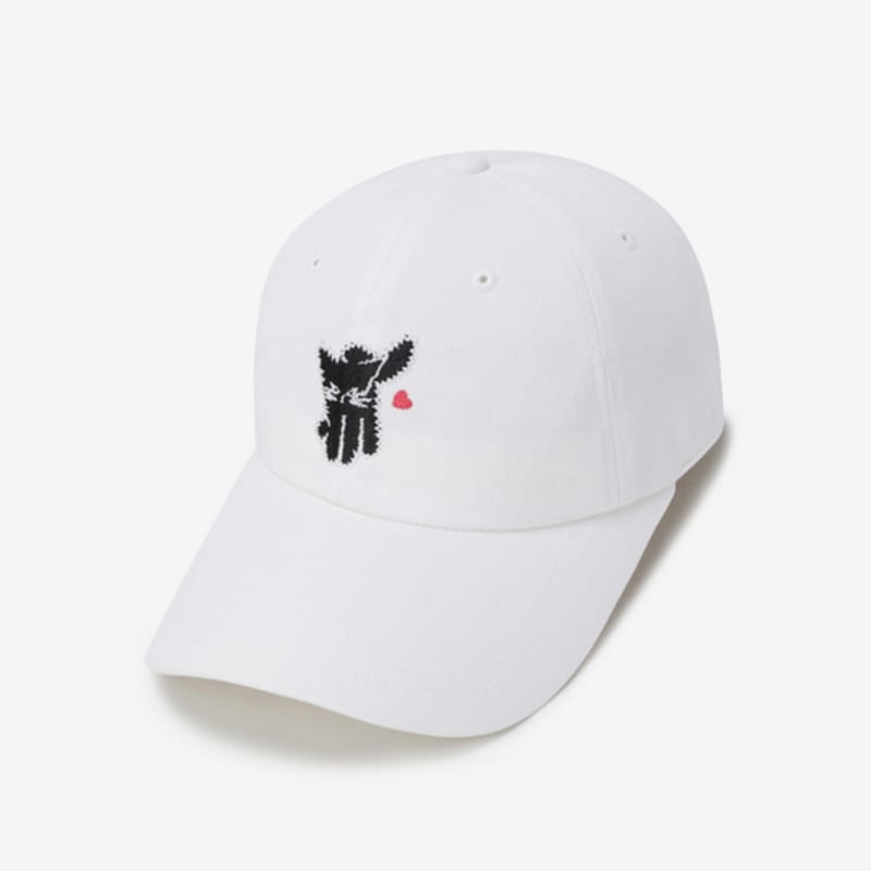 LUVM MITCHI COTTON BALL CAP 1_WHITE
