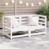 Garden Corner Sofa Set 2 Pieces White Solid Pine Wood