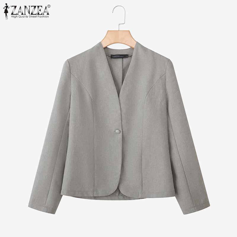 ZANZEA Women Casual V-Neck Loose Long Sleeve Cardigan Tops