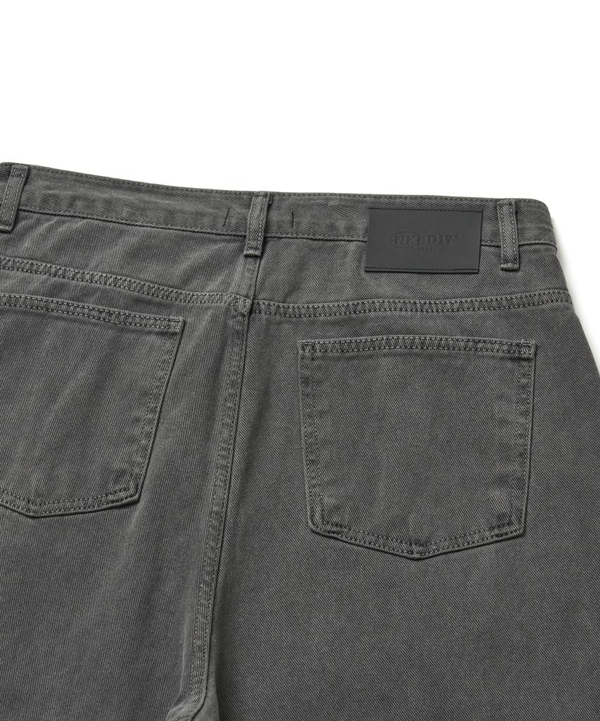 NAKEDBLOOD E.R Solid Wash Wide Denim Pants Grey
