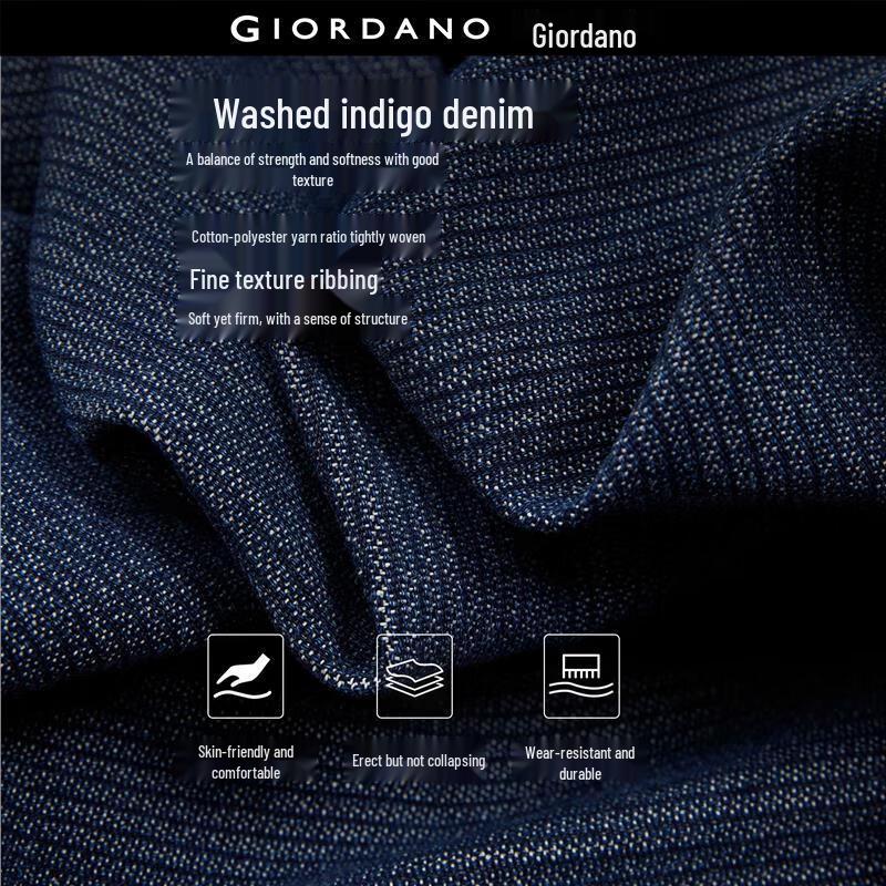 Giordano Men's Washed Denim Long Sleeve Shirt