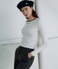 Lora Lora Two-Tone Line Knit White