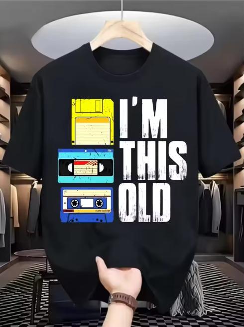 Im This Old Retro Tech Tshirt Vintage Floppy Disk Vhs Cassette Tape Graphic Funny Black Tee 90s Nostalgia Short Sleeve Gift