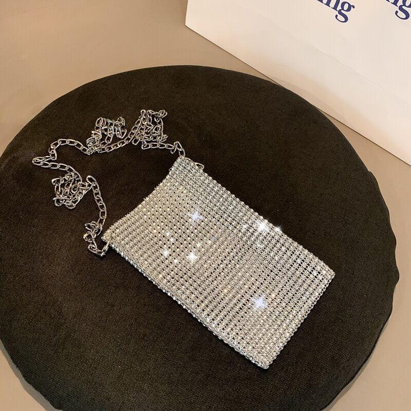 Shiny Mobile Phone Bag Women's Bag New Super Flash Chain Bag Shoulder Messenger Bag Small Bag Mobile Phone Bag