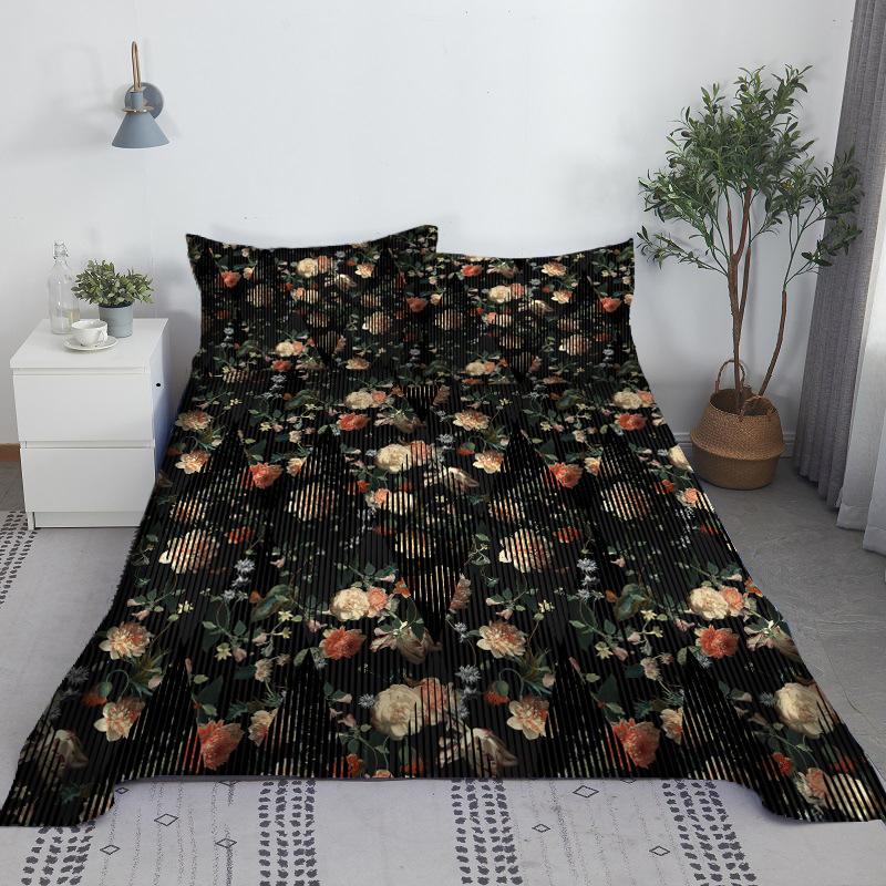 Various Flowers Bed Sheet Set 3D Printed Bed Flat Sheet With Pillow Cover For Kids Adults Polyester Full Twin Size wholesale