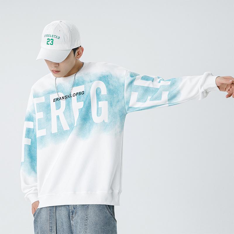 

Мужской японский свитшот с круглым вырезом Kunhai Pengyun - Модный свободный крой на осень/зиму, Принт бренда, Куртка унисекс XL - Runs Large белый