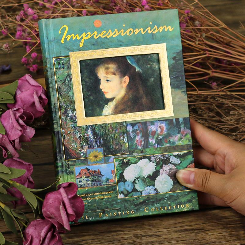 A5 Vintage Kunstjournal 128 Farbseiten mit dickem Skizzenpapier Berühmte Gemälde-Illustrationen für Scrapbooking Tagebuch