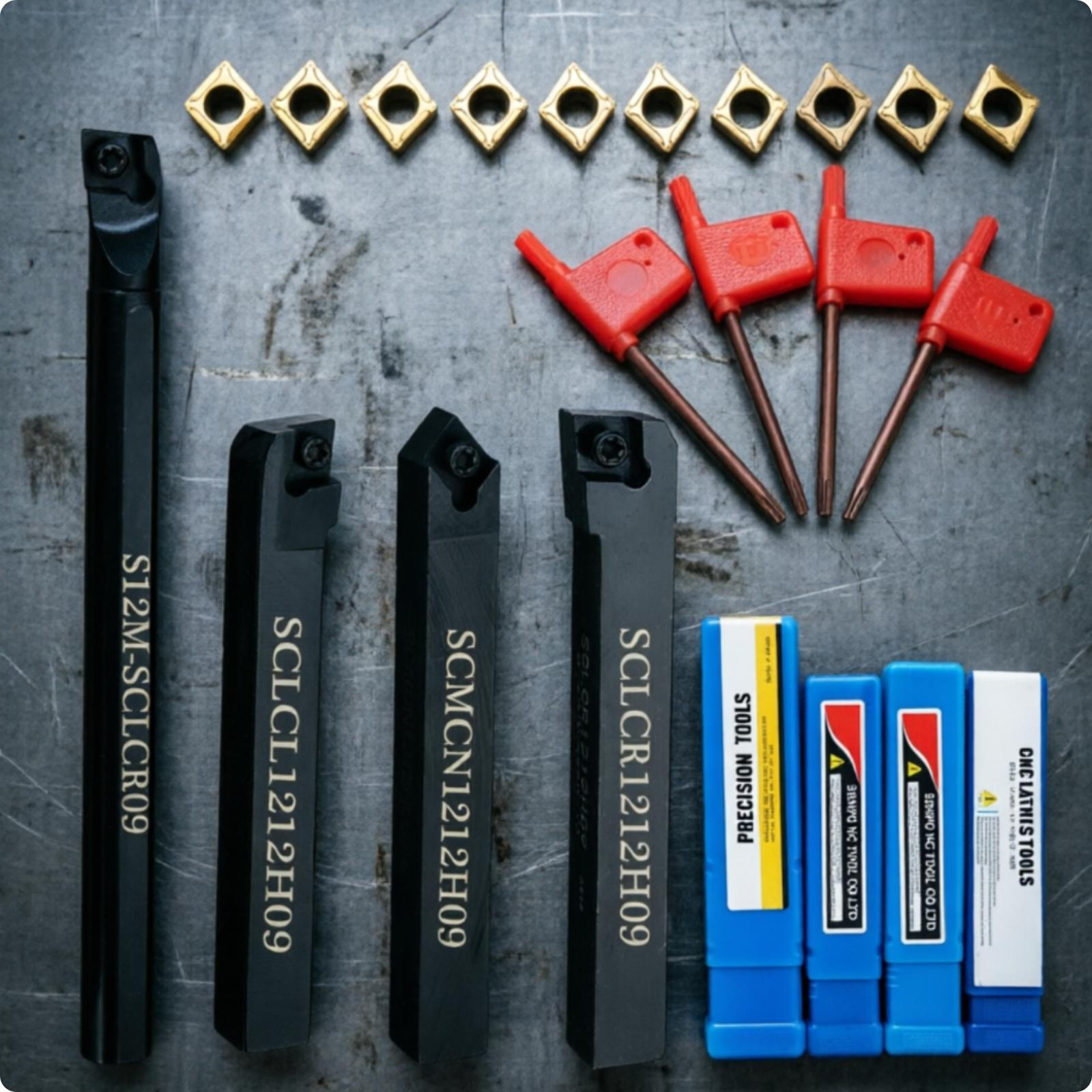4 Pieces Carbide Insert Holder Set