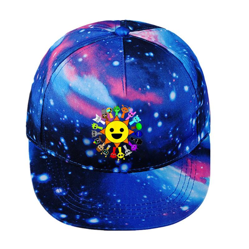 Sprunki Printed Fashion Baseball Cap Adjustable Starry Sky Design Wide Brim Hat