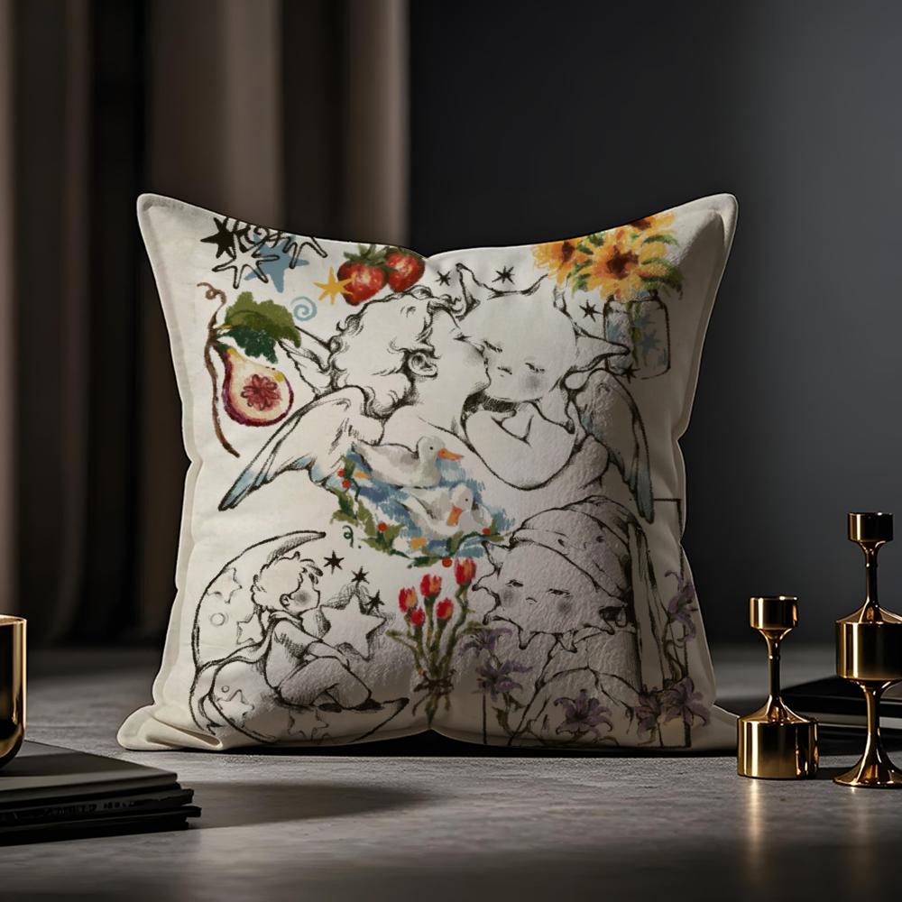 Fairy Tale Fantasy For Adults Cushion Cover Anti-dustmite Pillowcase Invisible Zipper Silky Short Plush Sofa Cushion Cover