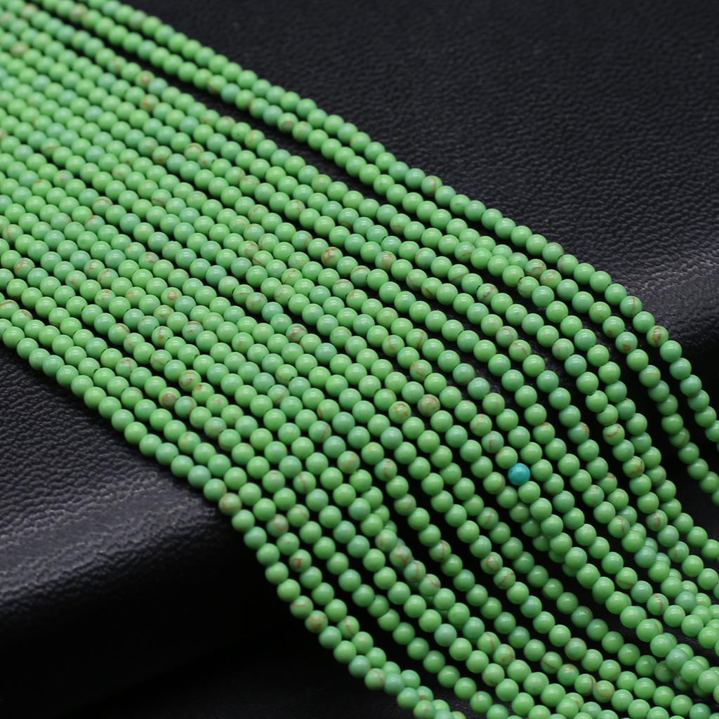 Naturstein-Isolationsperlen, runde kleine Perlen, 2 mm, Charms für Schmuckherstellung, DIY-Halskette, Armband, Ohrringe, Zubehör