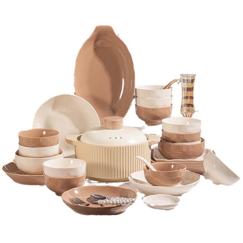 Mode Lanka Cream Style 44-Piece Dinnerware Set