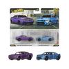 Hot Wheels Premium 2 Pack 2018 Dodge Challenger SRT Demon / 2015 Dodge Charger SRT Vehicle Toy Mini Car for Ages 3 and Up Purple/Blue JHW47