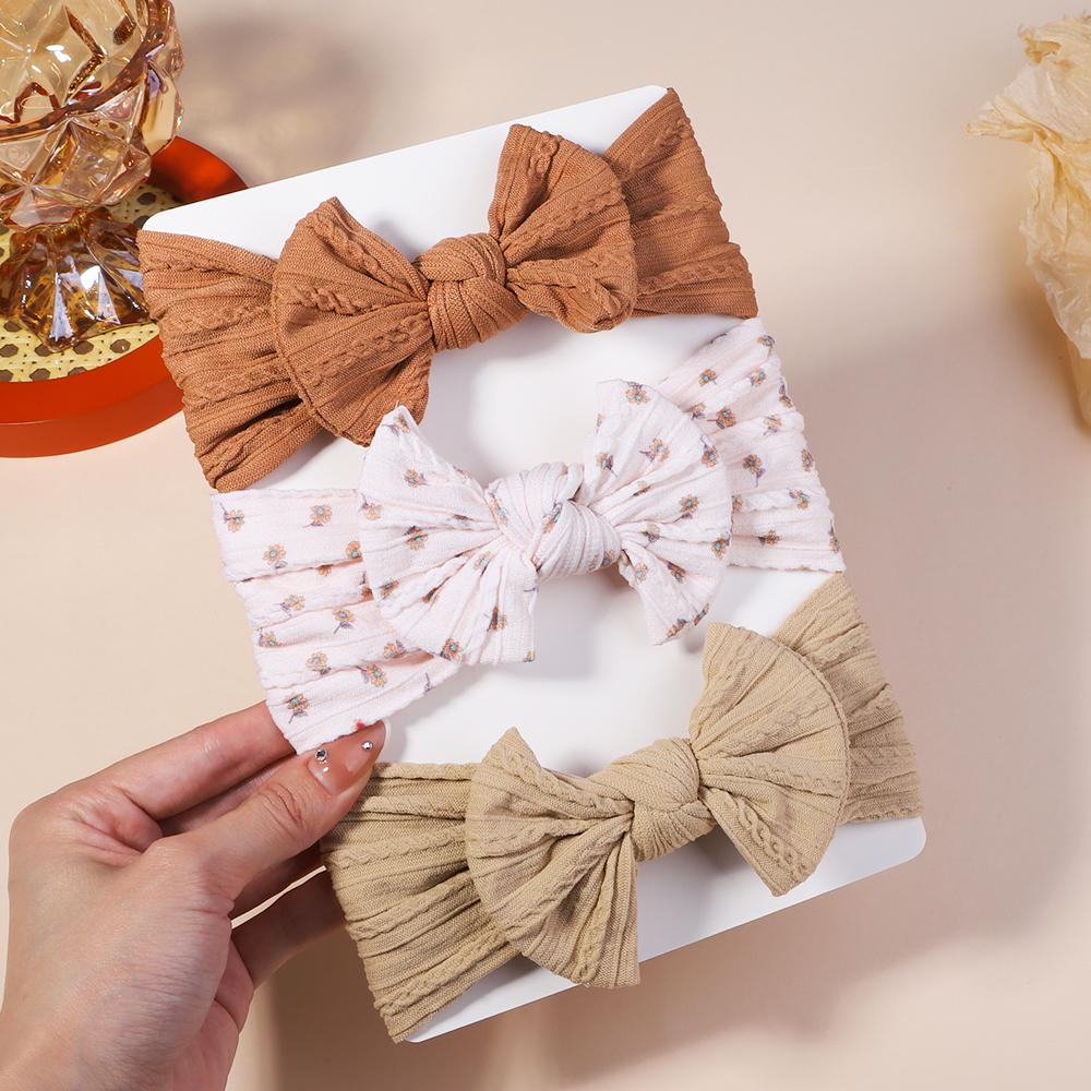 3 Stück Mädchen Zopfmuster Turban Baby Schleifen Stirnbänder Für Kinder Elastische Kinder Haarbänder Neugeborene Kleinkind Kopfwickel Haarschmuck Qualität