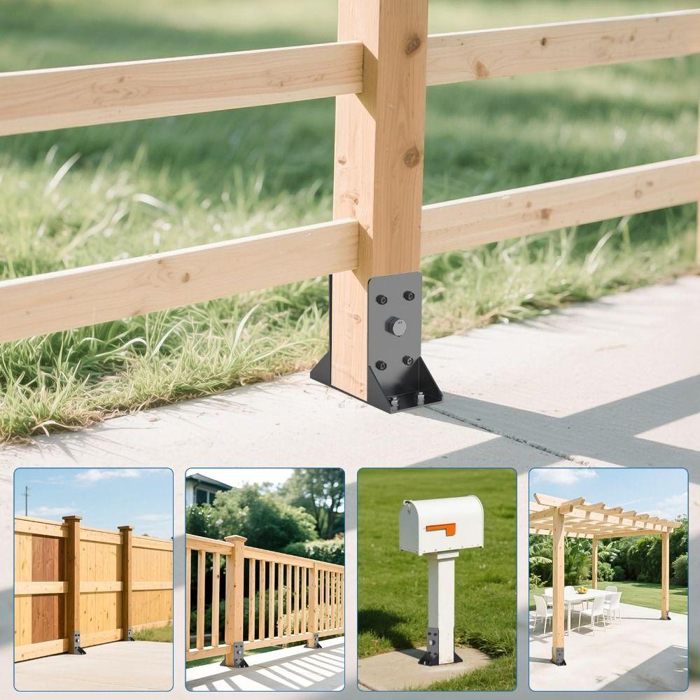 Schwarzer Deckgeländerstützstahlgeländerpfostenhalter Universeller Pfostenstützhalter Briefkasten