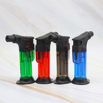 Kitchen Torch Windproof Refillable Plastic Security Lock Butane Torch for Camping