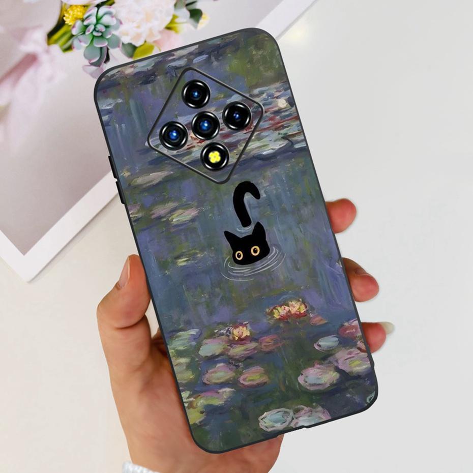 Lovely Painted Case For Infinix Zero 8 8i X687 X687B Soft TPU Back Cover For Infinix Zero8 Zero8i Black Silicon Phone Cases