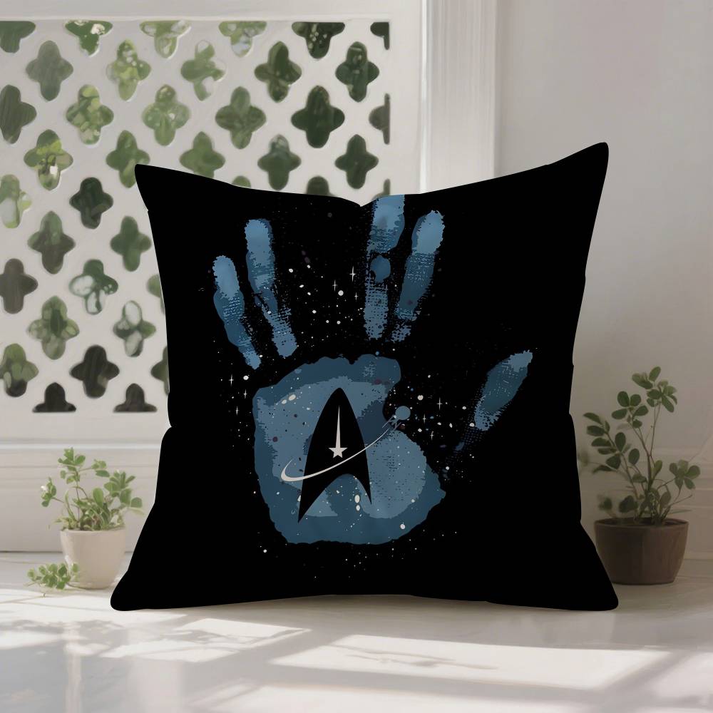 SStar TTrek Ship Movie Pillow Case Antidustmite Pillowcase Invisible Zipper Silky Short Plush Sofa Cushion Cover