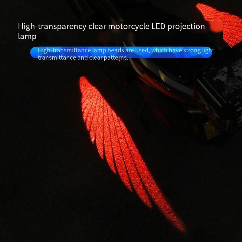 New Motorcycle Ground Projection Light Angel Wings Welcome Lamp Carpet Light Chassis Modified Universal Ambient Light Stylish