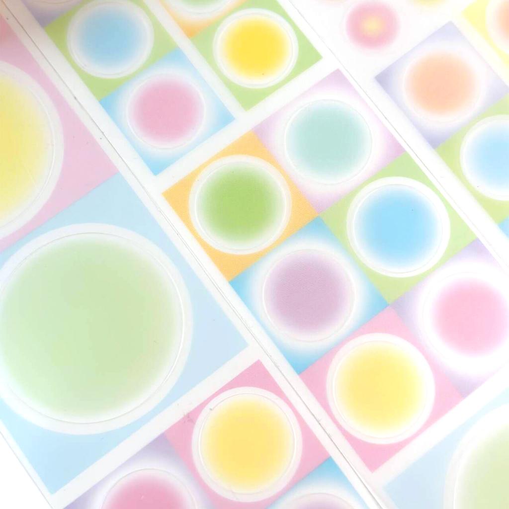 60mm * 2m Geometric Circle Semi Transparent PET Die Cut Sticker DIY Diary Scrapbook Basic Decoration Handmade Aesthetic Supplies