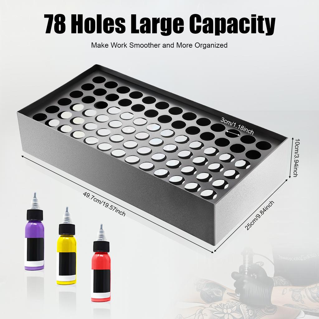 78 Holes Pigment Rack Wall Mounted Paint Organizer Iron Pigment Shelf Pen Shelf Nail Polish Organizer Lipstick Rack