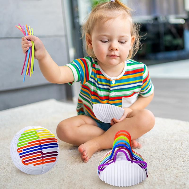 Toys Montessori Sensory Activity Ball Finger Busy Ball Motor Skills Fun Stress Reliever Puzzle Fidget Ball for Travel Toy Kids