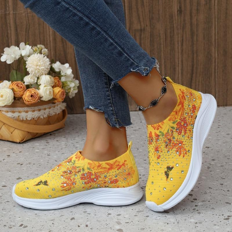 Large Size Colorblocking Shallow Mouth Lazy Round Head Flying Weave Thick Bottom Women's Casual Single Shoes