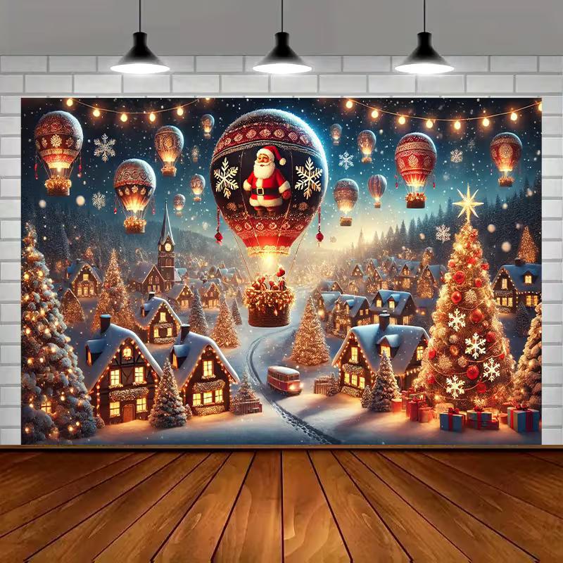 2D Christmas Winter Photo Backdrop Xmas Party Decor Cloth