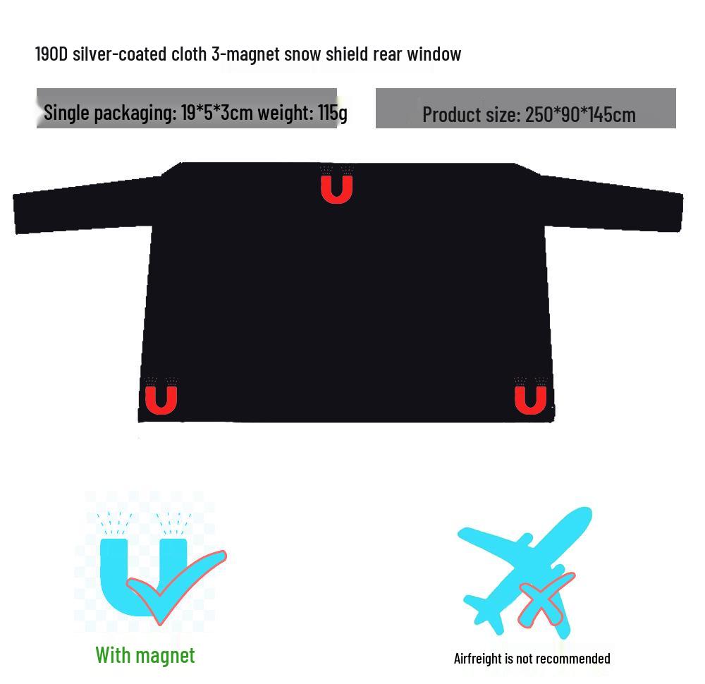 Universal Insulated Car Snow Cover with Magnets - Frostproof, Sunshade, All-Season Silver Coated Cloth