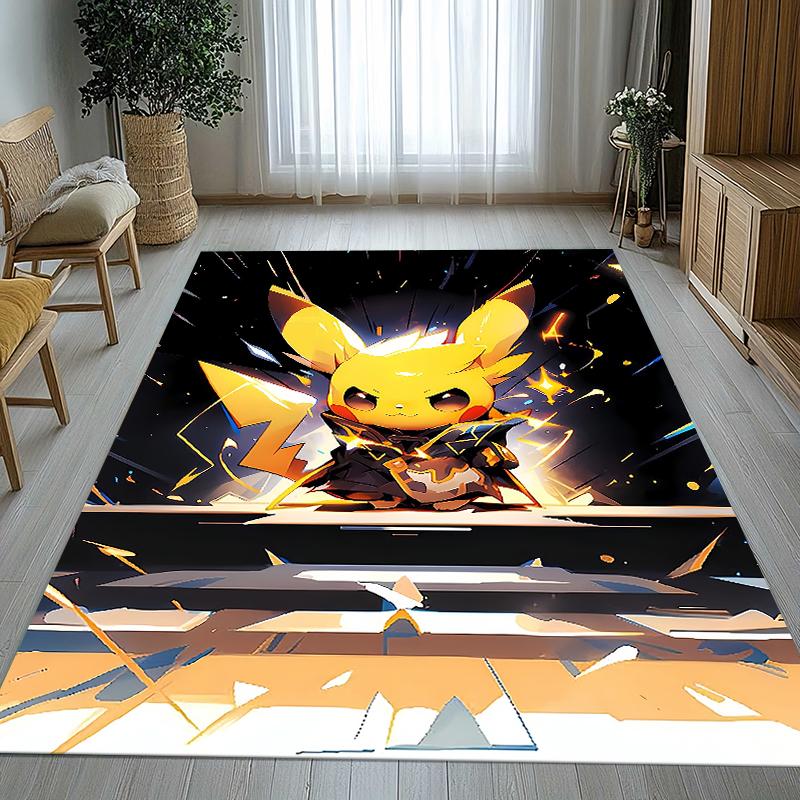 6 Style Pikachu Pokemon Living Room Non-Slip Area Rug Soft Carpet for Bedroom Kids Playroom Sofa,Home Decor Doormat Gift