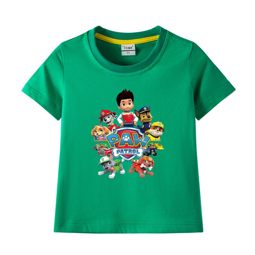 Paw Patrol Print Cotton Kids' Round Neck T-Shirt