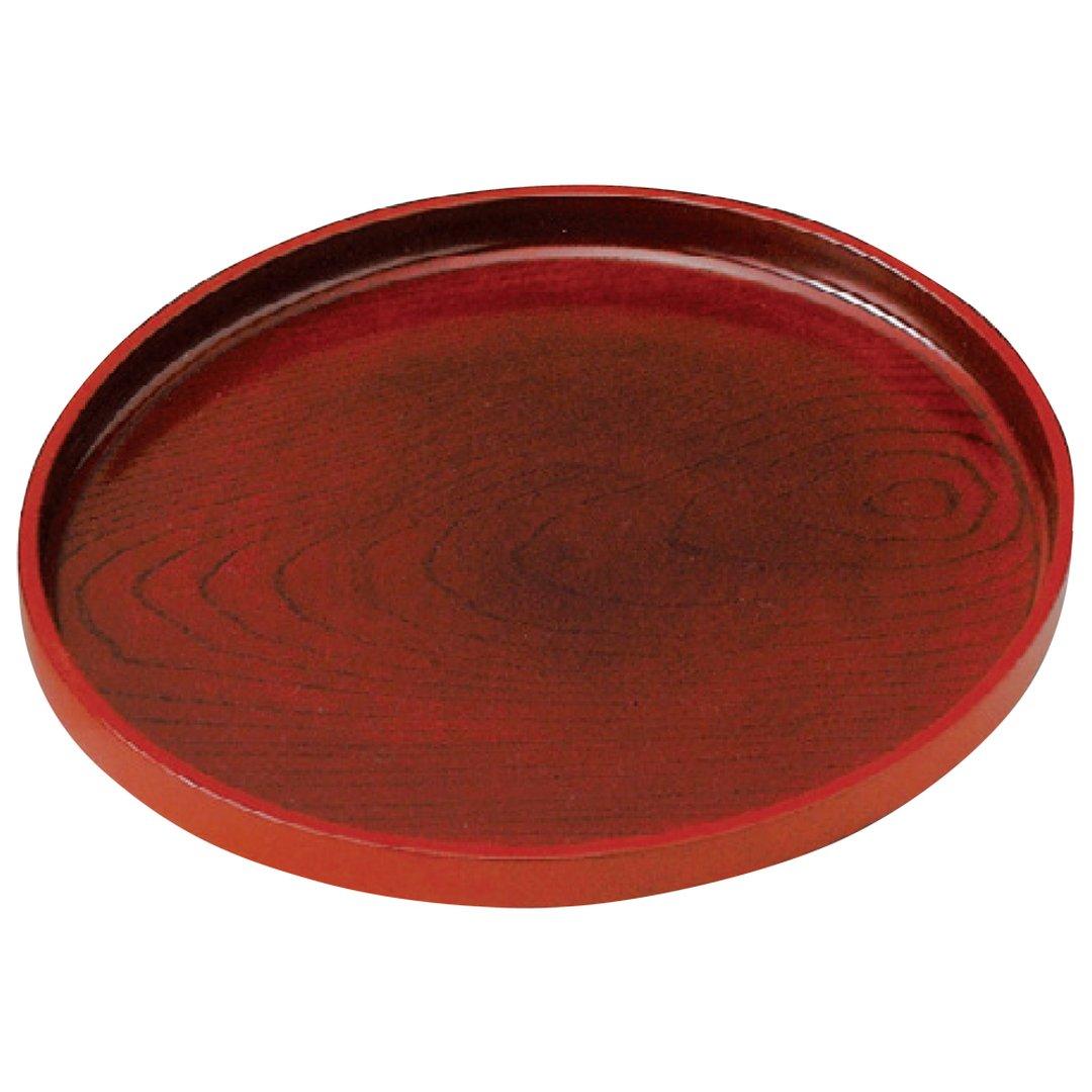 Yamashita Craft - Zelkova Wood Carving (Non-Slip) 33cm Round Tray 33 x 33 x 2.5cm 11615440