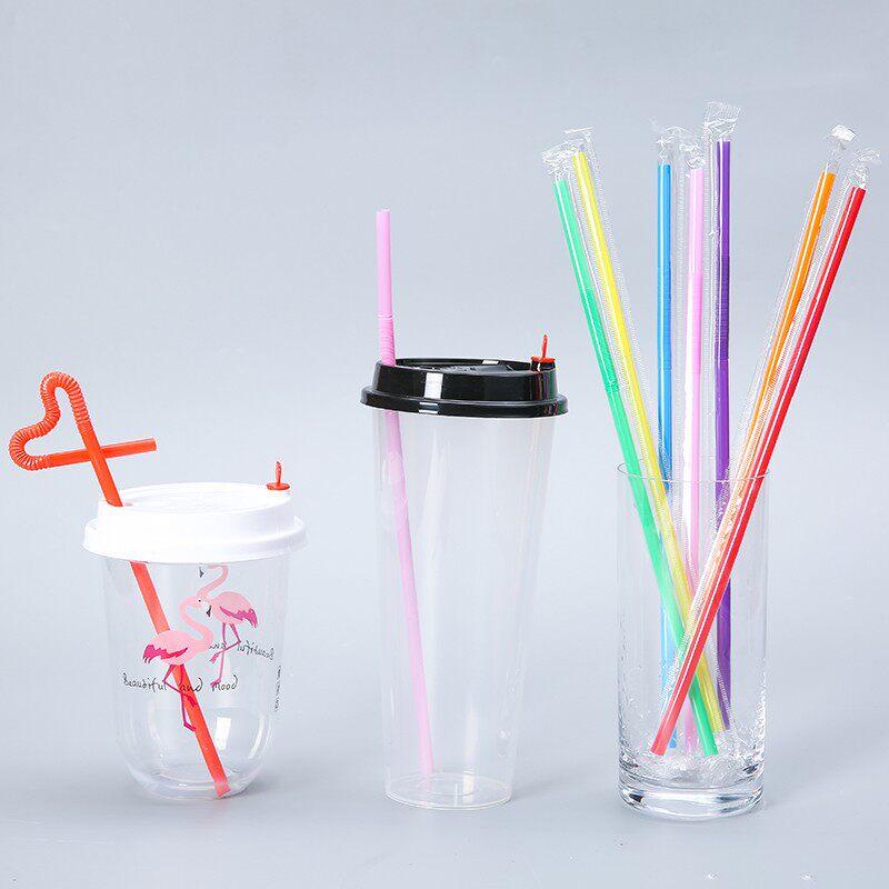 Individually Packaged Colorful Bent Drinking Straws