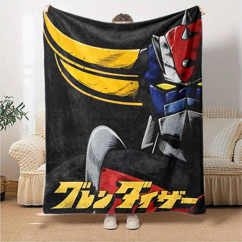 1pc UFO Robot Grendizer9 Blanket, Gift, for Men and Women, Soft Blanket, Good for Sofa Bed Couch Travel, Lightweight Flannel Blanket