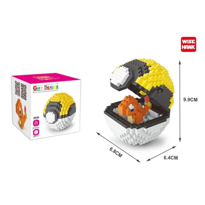 Ball Micro Building Blocks Pikachu Eevee Charmander Psyduck Magikarp Lapras DIY Mini Brick Figures Toys For Kids