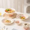 Underglaze Ceramic Tableware Set, Bowls And Plates, Household Fresh Rice Bowls And Plates, Soup Bowl Combination, Dishes, Fresh Air