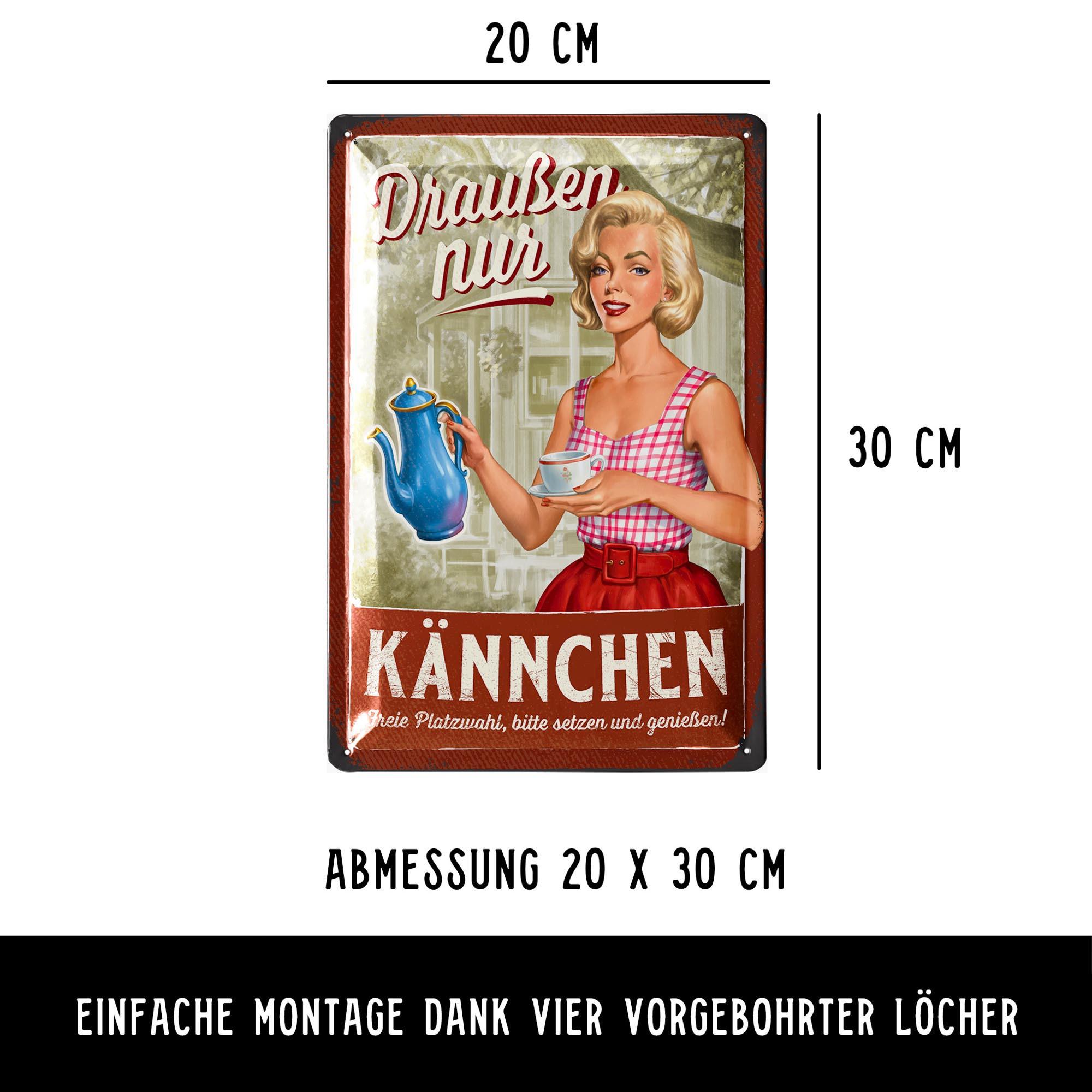 

Vintage Style Iron Tin Sign German Garden Coffee Art Retro PinUp Decor Metal Plaque Outdoor Wall Art Mothers Day Perfect Gift 20x30cm（7.8x11.8inch）
