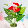 Ornamento di fiori finti in plastica per ufficio a casa, fiore artificiale di anthurium a 12 teste