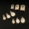 14K Gold Filled White Zircon Rectangular/Drop/Oval Pendant Geometric Earrings Necklace Bracelet Accessories