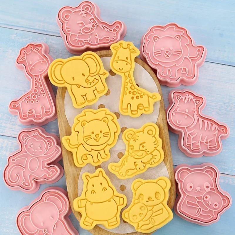8 szt. Zestaw wykrawaczek do ciastek ze zwierzętami leśnymi, foremki do ciastek z żyrafą do pieczenia i dekoracji z masy cukrowej, narzędzie do pieczenia, forma do pieczenia ciasta
