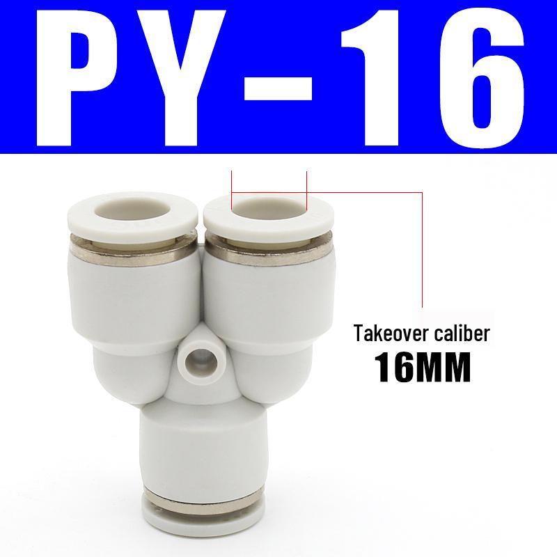 PU Pneumatic Quick Connect Air Hose Fittings, Straight & Three-Way, Sizes: 4/6/8/10/12/16mm