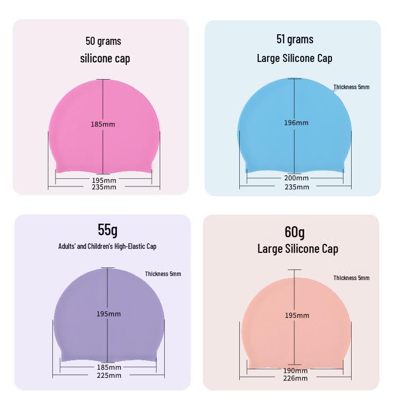 Women's Comfortable Silicone Swimming Cap - Waterproof, Non-Constricting, Ideal for Large Heads & Long Hair + 0.03 Free Shipping for Newbies!