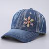 Mode neue Denim-Baseballkappe Damenmode kreative Strassstein-Krone Pentagramm-Hut