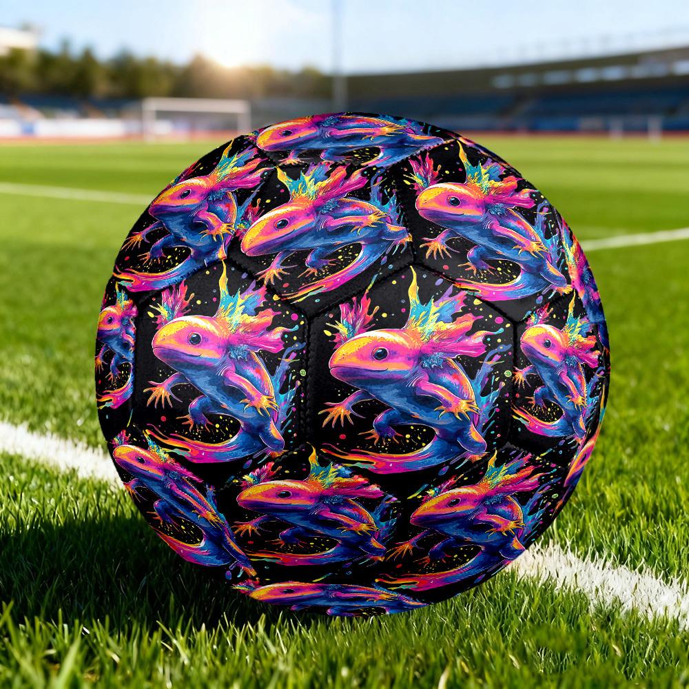 1pc Colorful Axolotl Size 5 Soccer Ball Professional Match Training Football Indoor &Outdoor Sports Ball Lightweight Durable c65122