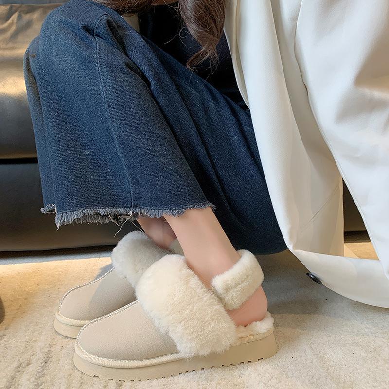 

Large size two wear fashion snow boots half drag women s outer wear winter new removable rear strap Mao Mao shoes cotton drag 42