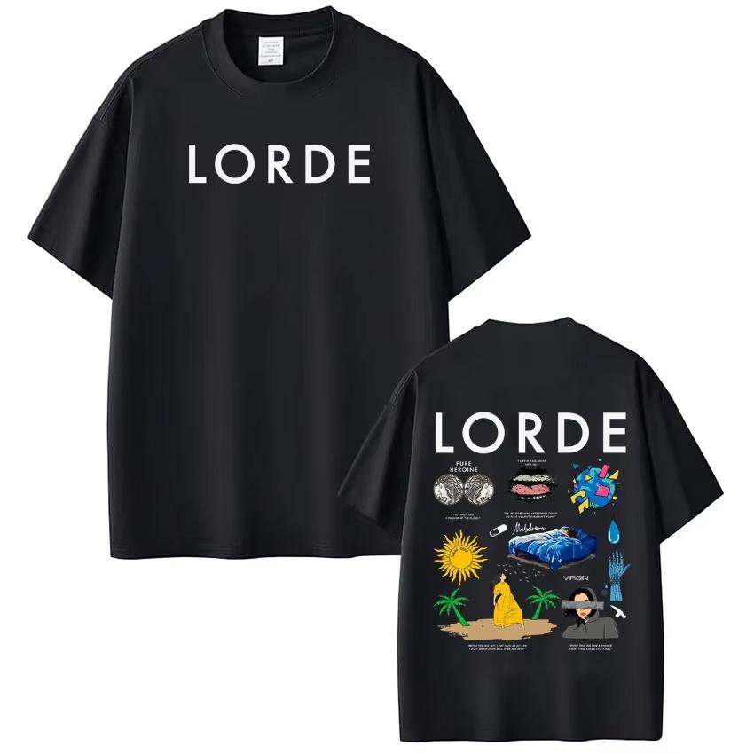Lorde Ultrasound World Tour 2026 Print Tshirt Unisex Women Fashion Tshirt Casual pure Cotton Aesthetic Trendy Tshirts Fan Gifts S