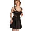 Women's Satin Lace Sheer Tie Padded Cami Sleep Dress with Robe Lounge Set