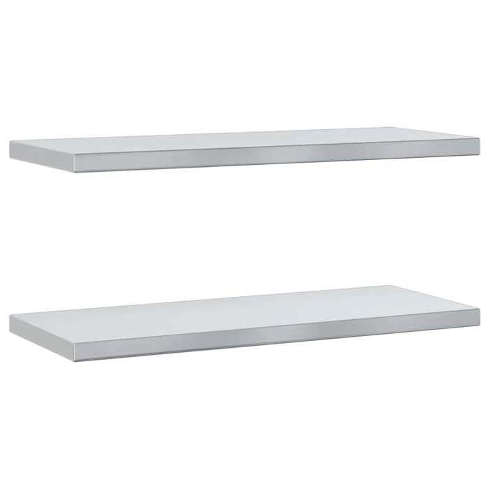 VidaXL Étagères murales 2 pcs 75x30x3 cm argenté acier inoxydable, étagère flottante, étagère murale d'exposition, panneau 30282