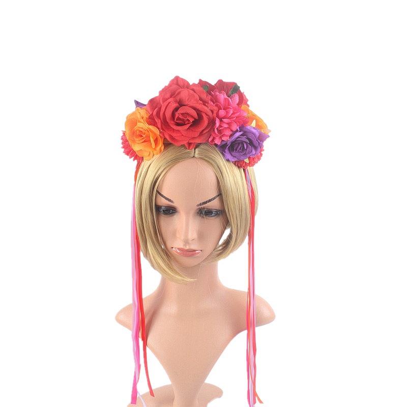Fascia per Capelli Fiore Rosa Arcobaleno - Perfetta per Halloween, Natale e Vacanze